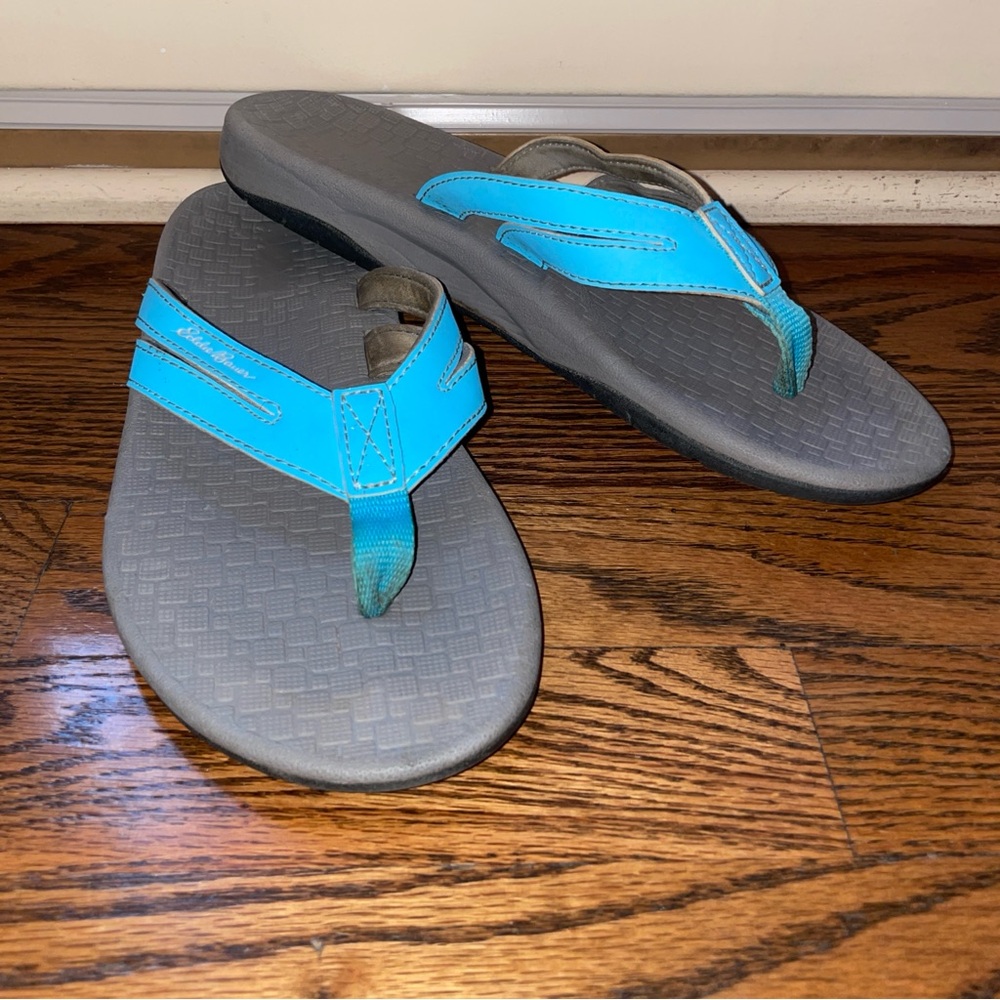 Eddie Bauer Blue and Gray Flip Flop Sandals